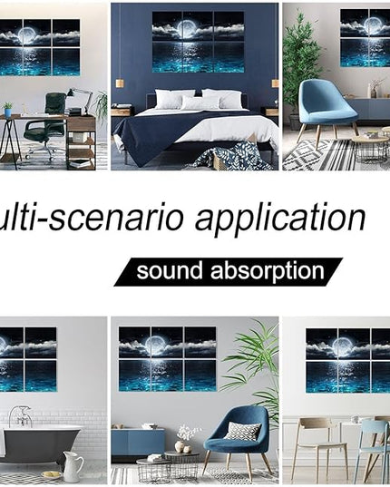 YPY Acoustic Panels Soundproof Wall Panels: Sound Absorbing Wall Art Decorative Sound Proofing Panels Noise Cancelling Acoustical Treatment for Home Studio 6 Pack 72x48 Inches