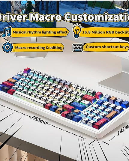 Aula F99 Mechanical Gaming Keyboard, Wireless Creamy Keyboard Hot Swappable Custom Bluetooth Computer Keyboards, Tri-Mode BT5.0/2.4GHz/USB-C, Pre-lubed Linear Switches, RGB Backlit, Gasket Structure