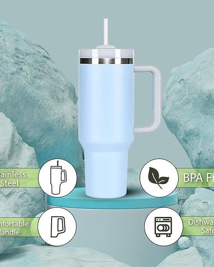 H&F Clicks Insulated Tumbler, Stainless Steel Tumbler with Leakproof Lid for Water, Coffee or Iced Tea. Cup Holder Compatible for Travel, BPA-Free Water Bottle, Vacuum Insulated Tumbler.