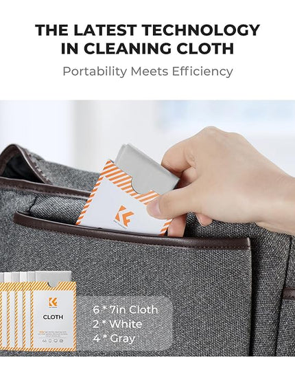 K&F CONCEPT 20 Pack Lens Cleaning Cloth | Microfiber Cleaning Cloth | Camera Lens Cleaner | Camera Lens, Glasses, VR/AR Headset, and Screen Cleaning | White & Grey