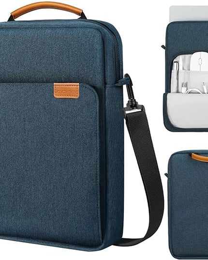 MoKo 13.3-14 Inch Laptop Sleeve Bag Fits MacBook Pro 13" M2 2022/Pro M1 Pro/M1 Max 14.2 2021, MacBook Air 13.6" M2 2022, Tab S8 Ultra 14.6", Handle Carrying Case with Shoulder Strap, Indigo
