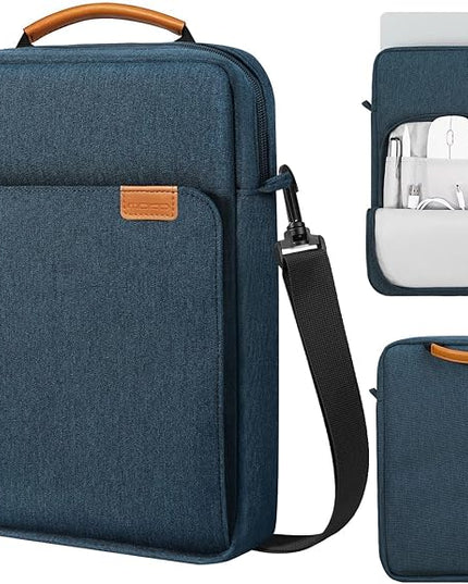 MoKo 15 Inch Laptop Sleeve Bag Fits MacBook Air 15" M2 2023, MacBook Pro 14" M2 2023, Galaxy Tab S9 Utra 14.6" 2023, Handle Carrying Case with Shoulder Strap, Indigo