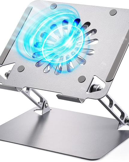 SOUNDANCE Laptop Cooling Pad with Upgrade Low-Noise Fan and 3.0 USB Hubs, Ventilated Laptop Cooler Prevent Overheating, Adjustable Ergonomic Laptop Stand Support Up to 16” Gaming Notebook Computer
