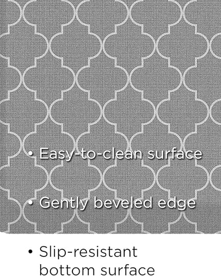GelPro Anti-Fatigue Designer Comfort Kitchen Floor Mat, 30x108, Trellis Grey Stain Resistant Surface with 3/4” Thick Ergo-Foam Core for Health and Wellness