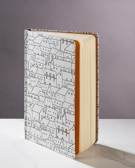 DIVERSEBEE Hardcover Lined Journal Notebook, Medium A5 (5.8 x 8.3 inches), 192 Pages, Thick Paper, Aesthetic Journals for Writing, Office School Bible Journaling Supplies (City on a Hill)