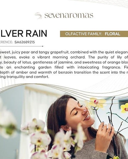 SevenAromas Hotel Scent Diffuser Oil, Luxury Hotel-Inspired Essential Oil for Aromatherapy & HVAC Diffusers – Premium Dropper Bottle - 45 ml 1.52 FL oz (Silver Rain)