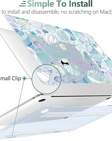 DONGKE Compatible with MacBook Pro 13 inch Case 2024 2023-2020 Release A2338 M2/M1 A2251 A2289 with Retina Display & Touch ID, Plastic Hard Shell & Keyboard Cover & Screen Film - See Shells