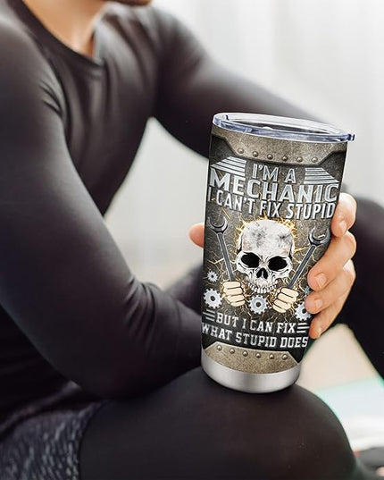 Mechanic Gifts Tumbler 20oz, Mechanic Gifts for Men, Mechanic Dad/Son/Husband Gift on Fathers Day/Christmas/Thanksgiving Day, Gift for Mechanics Men