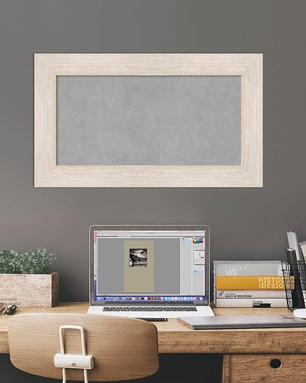 Amanti Art White Framed Magnetic Board 17x29 Small Vision Board for use with Magnets, 100% Metal Sheet to Display Items as Office Decor or for Home Organization in mudroom, Kitchen or Kids Room