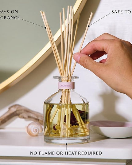 Benevolence LA Beach Rose Gift Box | Candle, Room Spray & Reed Diffuser | Rose & Sandalwood | Elegant Home Fragrance | Ready for Gifting | Gift Set for Women