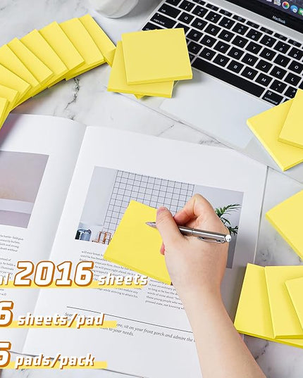 (36 Pack) Sticky Notes 3x3 in Post, Yellow Self-Stick Note Pads it, Strong Adhesive, Easy to Post for Home, Office, Notebook
