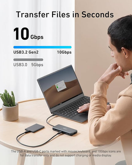 Anker USB C Hub with Ethernet, 8-in-1 Multiport Ethernet Adapter with 4K 60Hz HDMI Port, 85W Power Delivery, 10Gbps USB C and 2 A Data Ports, microSD SD Card Reader, for MacBook Pro/XPS/iPad and More