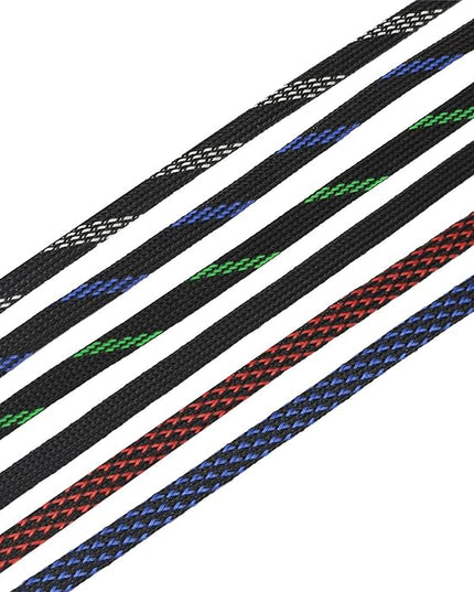 30ft PET Expandable Sleeving Wire Cable Sleeve (2/5", Blue&Black)