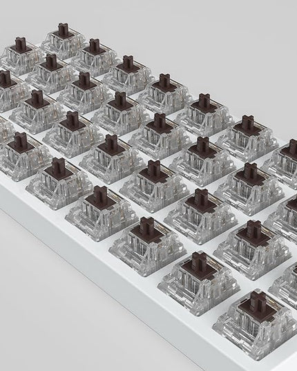 Zhouwang Crystal Brown Switches, 3-Pin Pre-Lubricated Tactile Switches, Dustproof and Waterproof for Mechanical Keyboards. ((108Pcs)