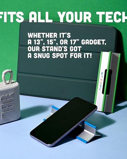 Steepy Portable Laptop Stand for Desk – Adjustable Height, & Portable Laptop Holder – Ergonomic Computer Stand for Cooling & Comfort – Slip-Proof, Sturdy Design – Universal Fit for 13-17 Inch Devices