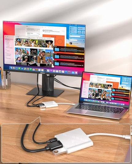 USB-C to HDMI Adapter with 4K Output, Support USB 3.0 5Gbps, Max 100W PD, – Compatible with iPhone 15/16/17, MacBook Pro, MacBook Air, iPad Pro, Pixelbook, XPS, Galaxy, Switch and More (4K@30Hz)