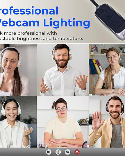 HumanCentric Video Conference Lighting - Webcam Light for Streaming, LED Monitor and Laptop Light for Video Conferencing, Zoom Lighting for Computer, Replace Ring Light for Zoom Meeting, Double Kit