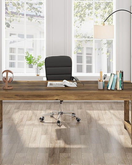 Tribesigns Modern Computer Desk, 63 x 31.5 inch Large Office Desk Computer Table Study Writing Table Workstation for Home Office, Brown Wood