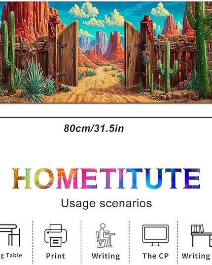 Mouse Pad Gaming Mousepad 31.5 x 11.8 Inch Western Desert Gate Artwork Diatomite Large Keyboard Desktop Mat XL Mouse Pad for Home and Office Desk Accessories