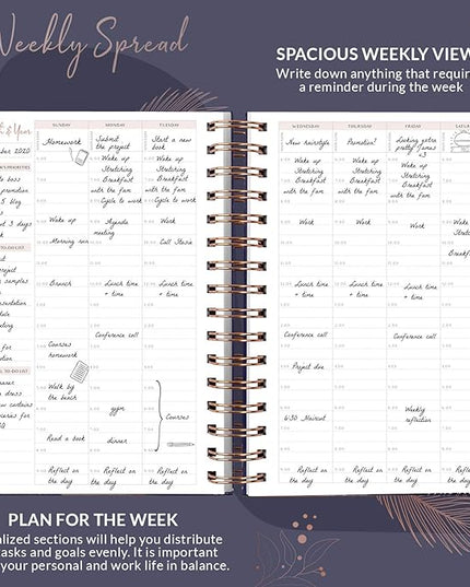 PLANBERRY Hourly Schedule Planner Premium – Undated Weekly Organizer with Time Slots & Monthly Budget – Time Management, Goal Setting, to-Do List & Habit Tracker –6.9″x8.5″(Royal Blue)