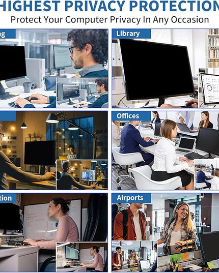 DEJIMAX 22 Inch Computer Privacy Screen for 16:10 Computer Monitor, Anti-Blue Light Monitor Privacy Screen Filter, Anti-UV Computer Shield, Hanging Type