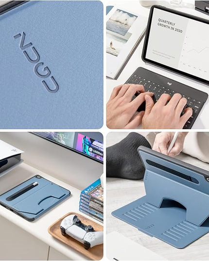 ZUGU CASE for 10.2 Inch iPad 7th / 8th / 9th Generation Case (2021/2020/2019), Protective, Thin, Sleek Design, Magnetic Stand, Sleep/Wake Cover, Magnetic Cover, Slate Blue