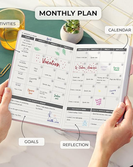 Clever Fox Daily Planner – Undated Planning Notebook with Hourly Schedule & To-Do List – Personal Day Task & Work Organizer, 6 Months (Rose Gold)