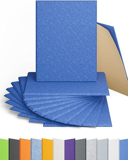 12 Pack Acoustic Panels Self Adhesive Sound Proof Foam, High Density Sound Acoustic Panel, 16X12X0.4 Inch 4:3 Rectangle Panels in Home, Office, Reccording Room, Studio,and more(Sky Blue)