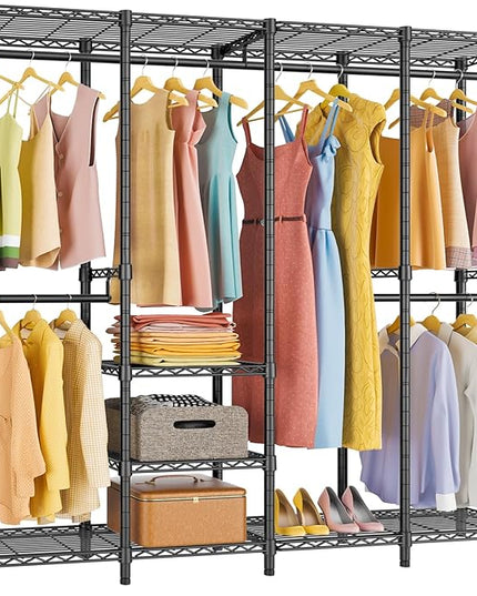 VIPEK V40 Medium Garment Rack Heavy Duty Clothes Rack for Hanging Clothes, Multi-Functional Bedroom Clothing Racks Freestanding Closet Portable Closet Wardrobe, Max Load 900lbs, Black