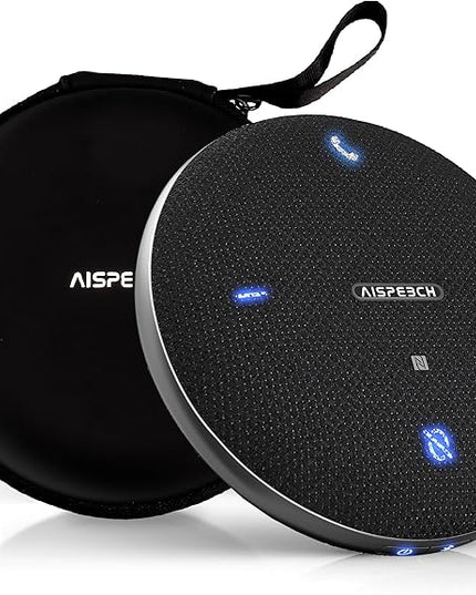 M4 Bluetooth Speakerphone Conference Microphone with AI Noise Reduction Full-Duplex AI Transcription USB Speakerphone 360° Voice Pickup Conference Speaker Home Office for Teams/Zoom, Black