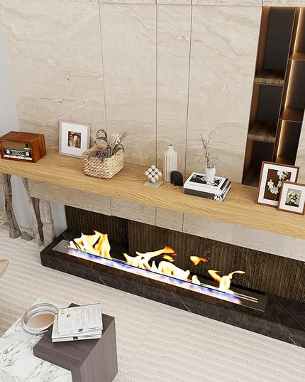 Fun Memories 72 Inch Floating Shelf, 12 Inch Deep Wall Shelf for Fireplace Mantel, Deep Storage Shelves for Home & Office, Wall Shelves with Invisible Bracket, Oak, Set of 1