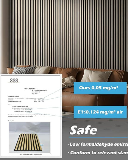 Art3d 2-Pack 48" x 24" Acoustic Wood Panels for Wall, Soundproof Wood Slat Panel for Wall and Ceiling, 3D Fluted Sound Absorbing Paneling for Interior Wall Decor, Living Room, Bedroom - Oak