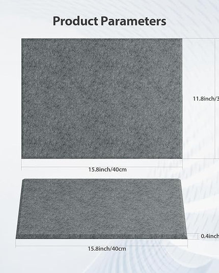 12 Pack Acoustic Panels Self Adhesive Sound Proof Foam, High Density Sound Acoustic Panel, 16X12X0.4 Inch 4:3 Rectangle Panels in Home, Office, Reccording Room, Studio (Moonlight Grey)