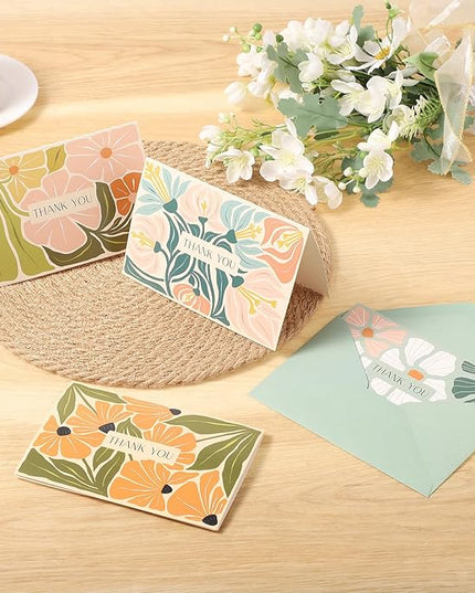 Thboxes Thank You Cards with Envelopes, 36 Pack Thank You Cards Bulk with Envelopes & Stickers 4x6 Inch Greeting Card for Birthday, Wedding, Baby Shower, Graduation, Bridal Shower, Business
