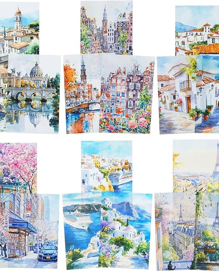 AuriicLeaf Travel Scenery PET Sticker Set, 60PCS Large Landscape Scrapbook Supplies for Journaling, DIY Crafts and Planner
