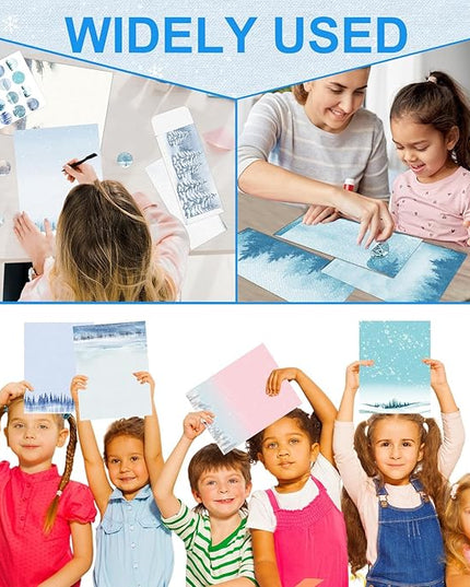 EggSun 250Pcs Christmas Winter Stationery Paper and Envelope Set with 100 Letterhead Papers and 50 Envelopes, 10 Design for Letter Writing Invitations Computer Holidays Party Notes, 8.5x11 Inch-Snowy