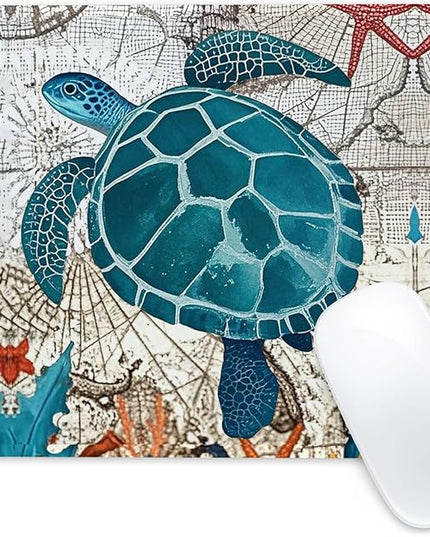 Sea Turtle Square Mouse Pad,Non-Slip Rubber Base Mouse Pad,Home Office Decoration Desktop Accessory,Laptop Mouse Pad for Office Laptops,9.4x7.8x0.12inch 2
