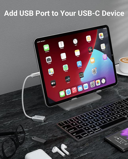 Syntech USB Type C to USB Adapter, Aluminum Alloy, Male to Female, 5 Gbps Transfer Speed, Compatible with iPhone, MacBook, iPad, Pixelbook, Dell, Surface, Lenovo, Samsung Galaxy