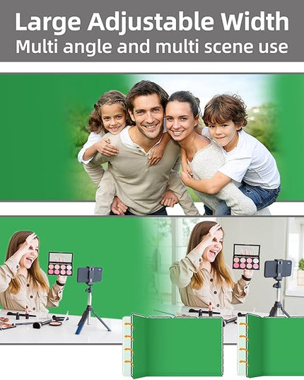 7.87ft x 13.12ft Green Screen Backdrop Kit with Stand, Adjustable Background with Heavy Duty Stand, Large Collapsible Backdrop for Studio Photography, Video Shooting, Live Streaming, Gaming