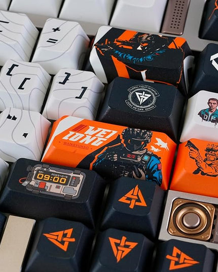 Custom PBT Keycaps, Black White Anime Style Keycaps Cherry Profile Dye Sublimation Keycap 130 Keys Manga Keycap Set for Mechanical Keyboard 61/64/75/84/87/104/108 Layout