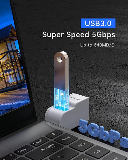Mini USB Hub 3-Port USB Splitter 1 in 3 Out, USB Expander Adapter with USBA 3.0 Data Transfer Port, 2 USB 2.0 Ports Hub, USB Dongle for PC, Laptops, Keyborad, Mobile Hard Disk and More(White)