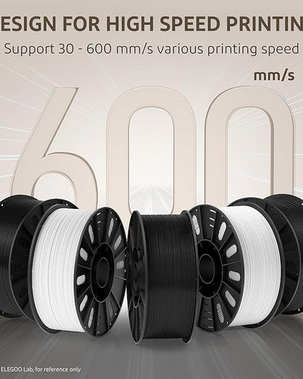 ELEGOO Rapid PETG Filament 1.75mm White 3KG, High Speed 600mm/s 3D Printer Filament High Dimensional Accuracy, 3kg Large Spool(6.6lbs) for Most FDM 3D Printers