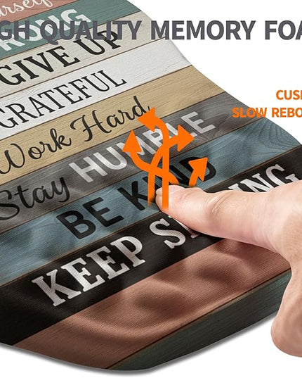 Ergonomic Slope Mouse Pad Wrist Support, Wrist Rest Mousepad for Carpal Tunnel Pain Relief with Massage Bulge and Slow Rebound Memory Foam (12x8 inch, Inspirational Quote)