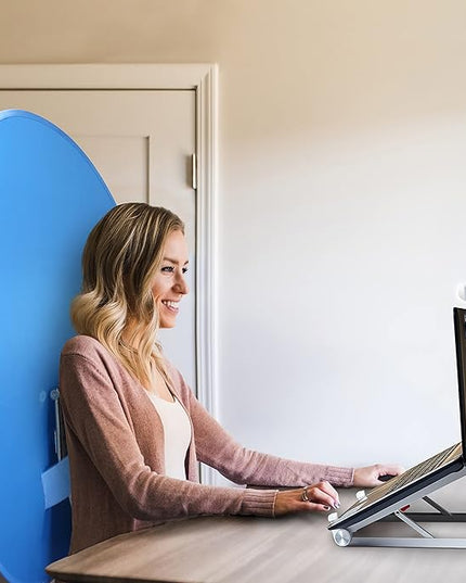 Webaround Big Shot 56" | Blue | Portable Collapsible Webcam Backdrop | Attaches to Any Chair | Wrinkle-Resistant Fabric | Ultra-Quick Setup and Takedown | Perfect for Zoom, Webex, Teams, etc.