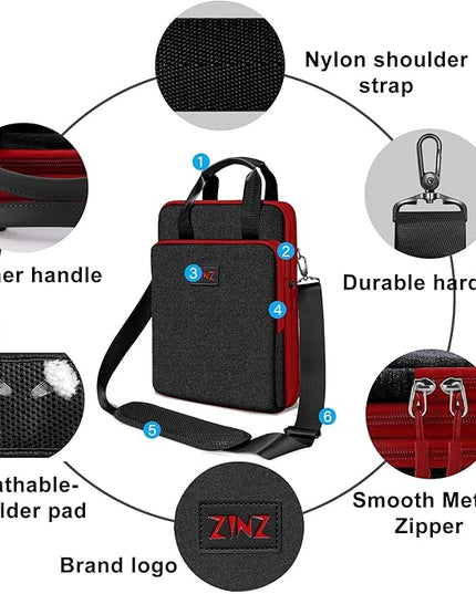 ZINZ Slim & Expandable Case 12.9 13 inch Travel Laptop Shoulder Bag for MacBook Air 13" M4/M3/M2/M1, MacBook Pro 13" M2/M1, iPad Pro 12.9"/13"/11", iPad Air 13",B01K02