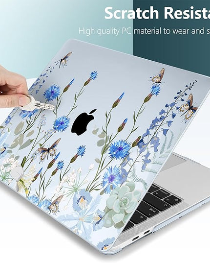DONGKE Compatible with MacBook Pro 13 inch Case 2024 2023-2020 Release A2338 M2/M1 A2251 A2289 with Retina Display & Touch ID, Plastic Hard Shell & Keyboard Cover & Screen Film - Paradise Nature