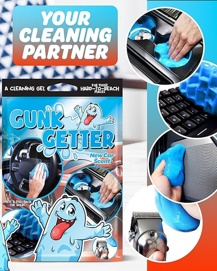 Cleaning Gel for Those Hard to Reach Places, Automotive Cup Holder Electronic Keyboard Office, Slime Gel Cleaner Dust Crumb Removal (New Car, 12 Pack)