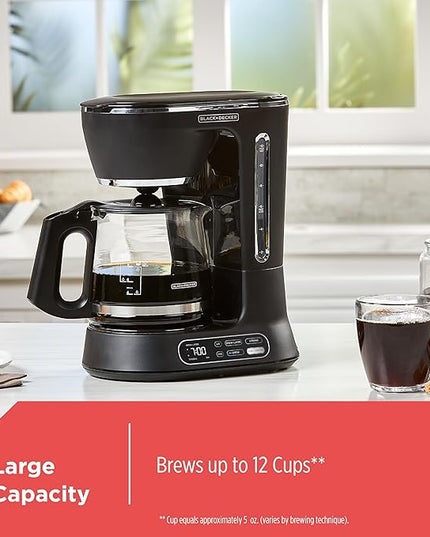 BLACK+DECKER Split Brew 12-Cup Digital Coffee Maker, CM0122, Iced or Hot Coffee, Programmable, Quick Touch, 4-Hour Keep Warm
