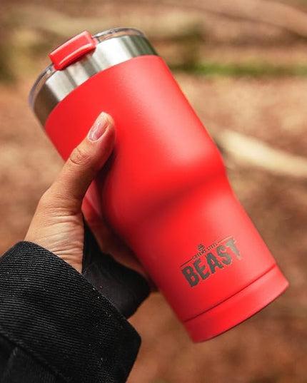 Beast 20 oz Tumbler Stainless Steel Vacuum Insulated Coffee Ice Cup Double Wall Travel Flask (Ladybug Red)