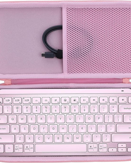 Hard Carry Case Compatible with Logitech MX Keys Mini Minimalist Illuminated Keyboard (Rose Case)